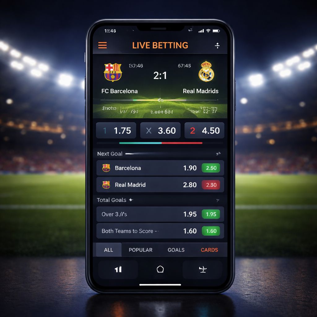 Vista de apuestas en vivo Millon para usuarios móviles en México