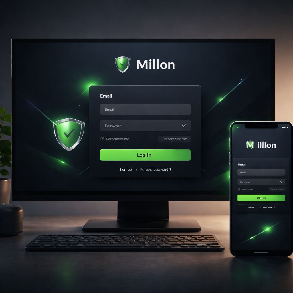 Proceso de inicio de sesión Millon en una plataforma de juegos segura en México